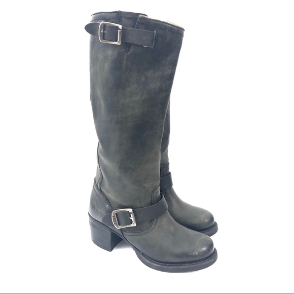 Frye Shoes - Frye Size 6 Black Vera Slouch Rugged Moto Boots